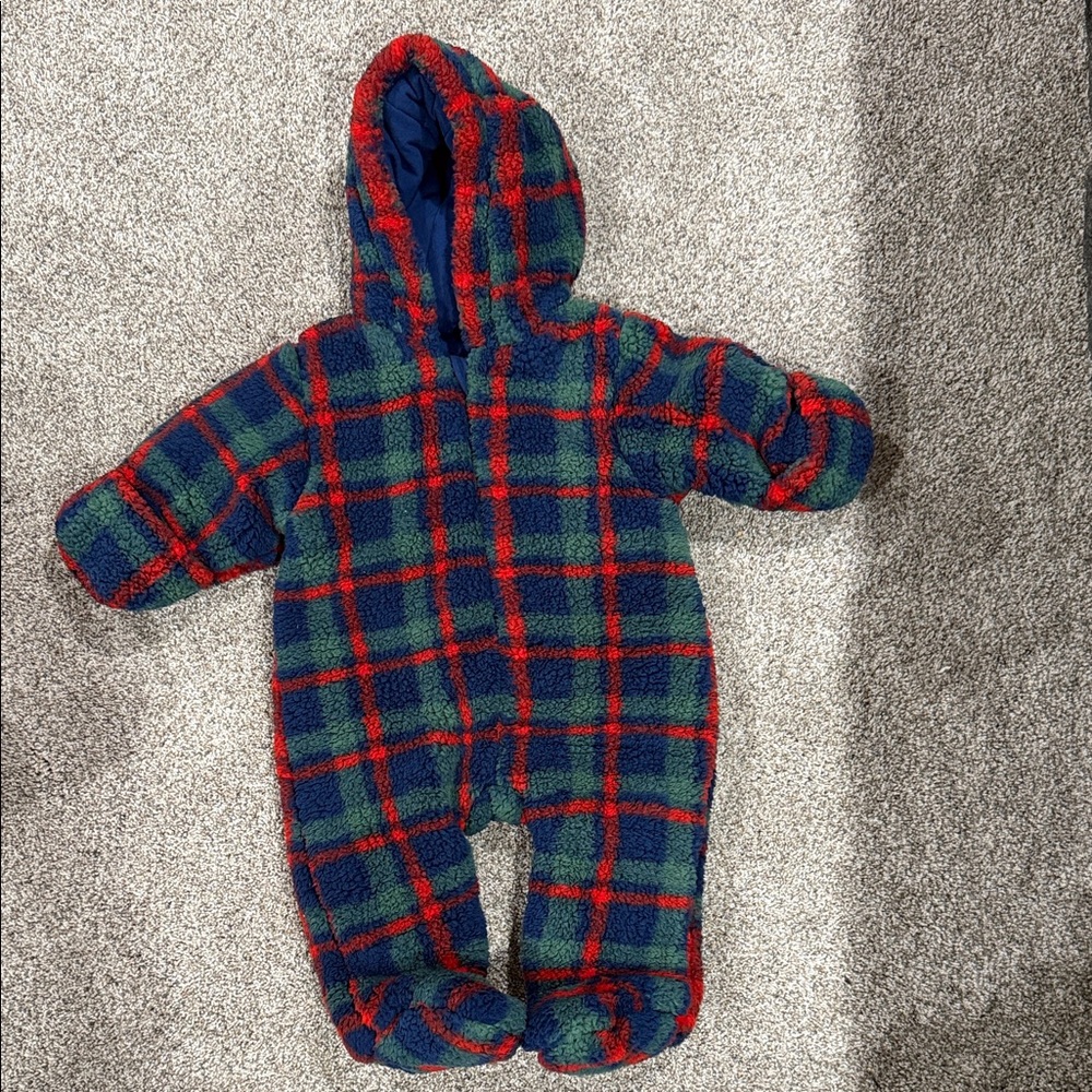 Plaid Hooded Kids One Piece